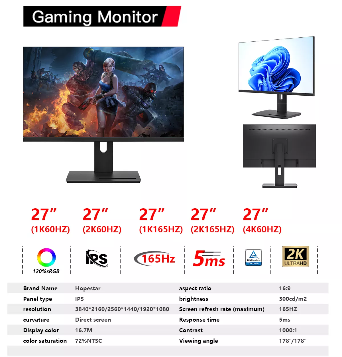 Custom gaming monitor, support OEM/ODM