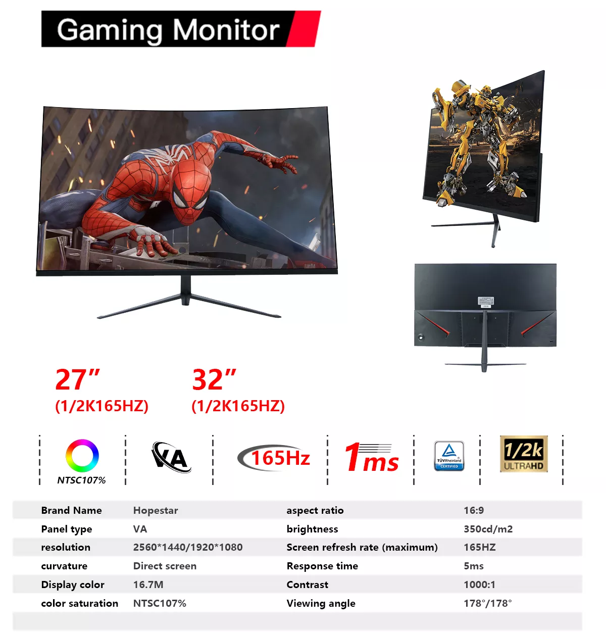 Custom gaming monitor, support OEM/ODM