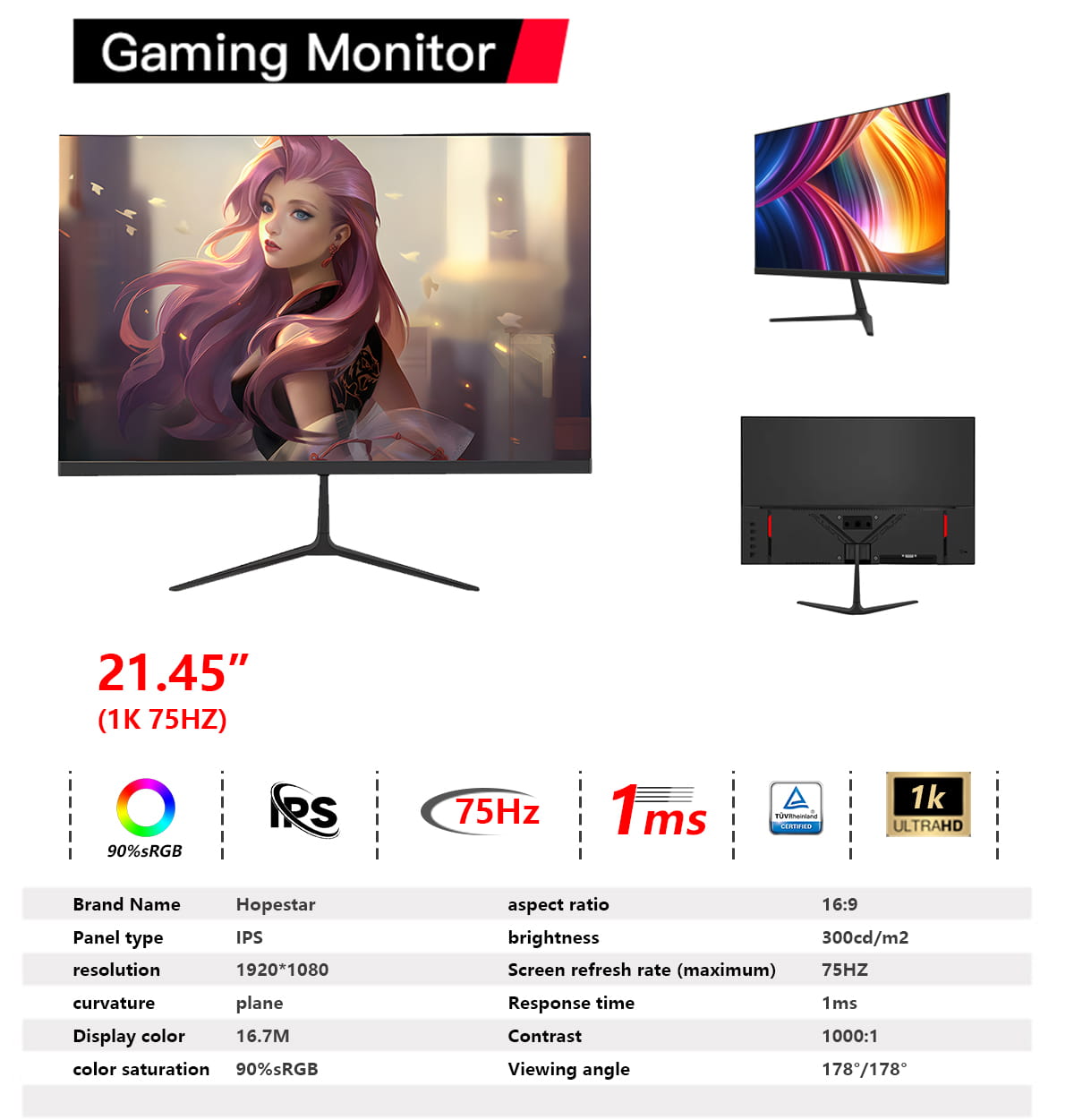 Custom gaming monitor, support OEM/ODM