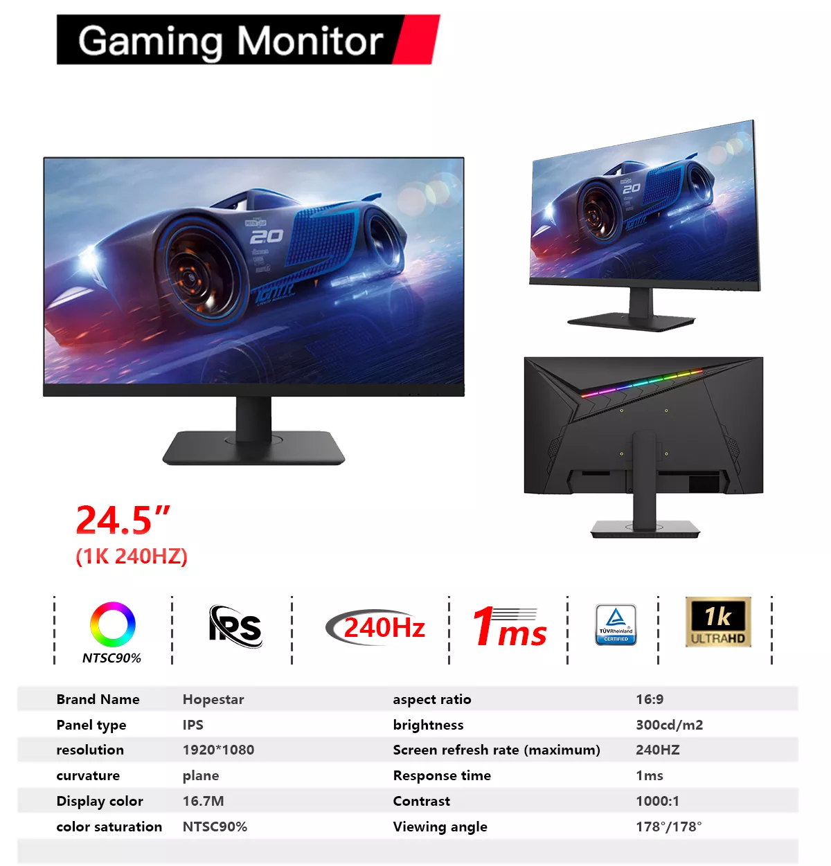 Custom gaming monitor, support OEM/ODM