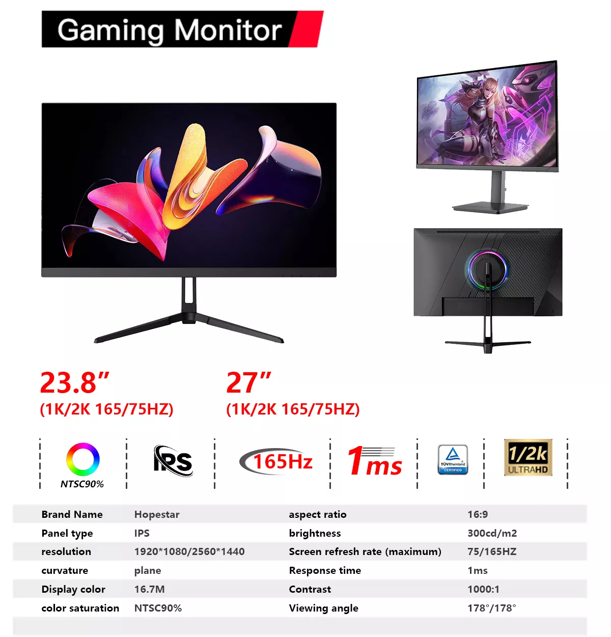 Custom gaming monitor, support OEM/ODM