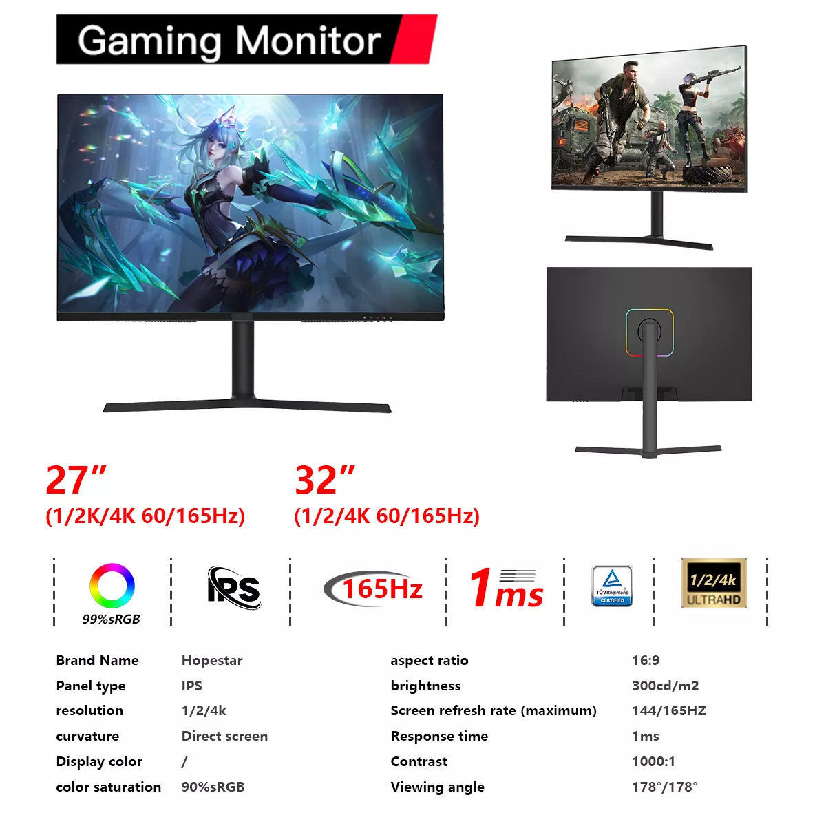 Custom gaming monitor, support OEM/ODM