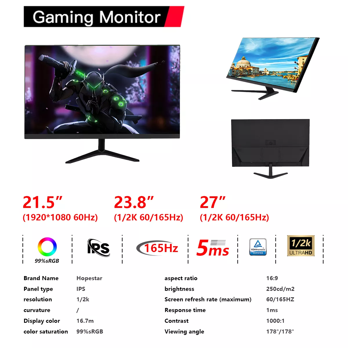 Custom gaming monitor, support OEM/ODM