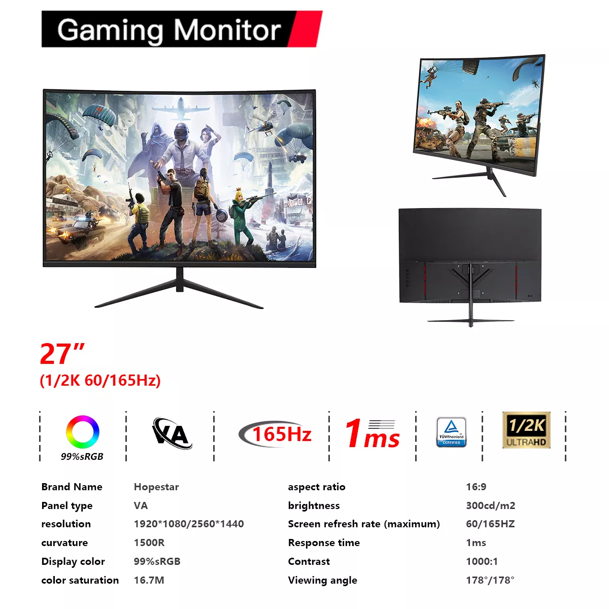 Custom gaming monitor, support OEM/ODM