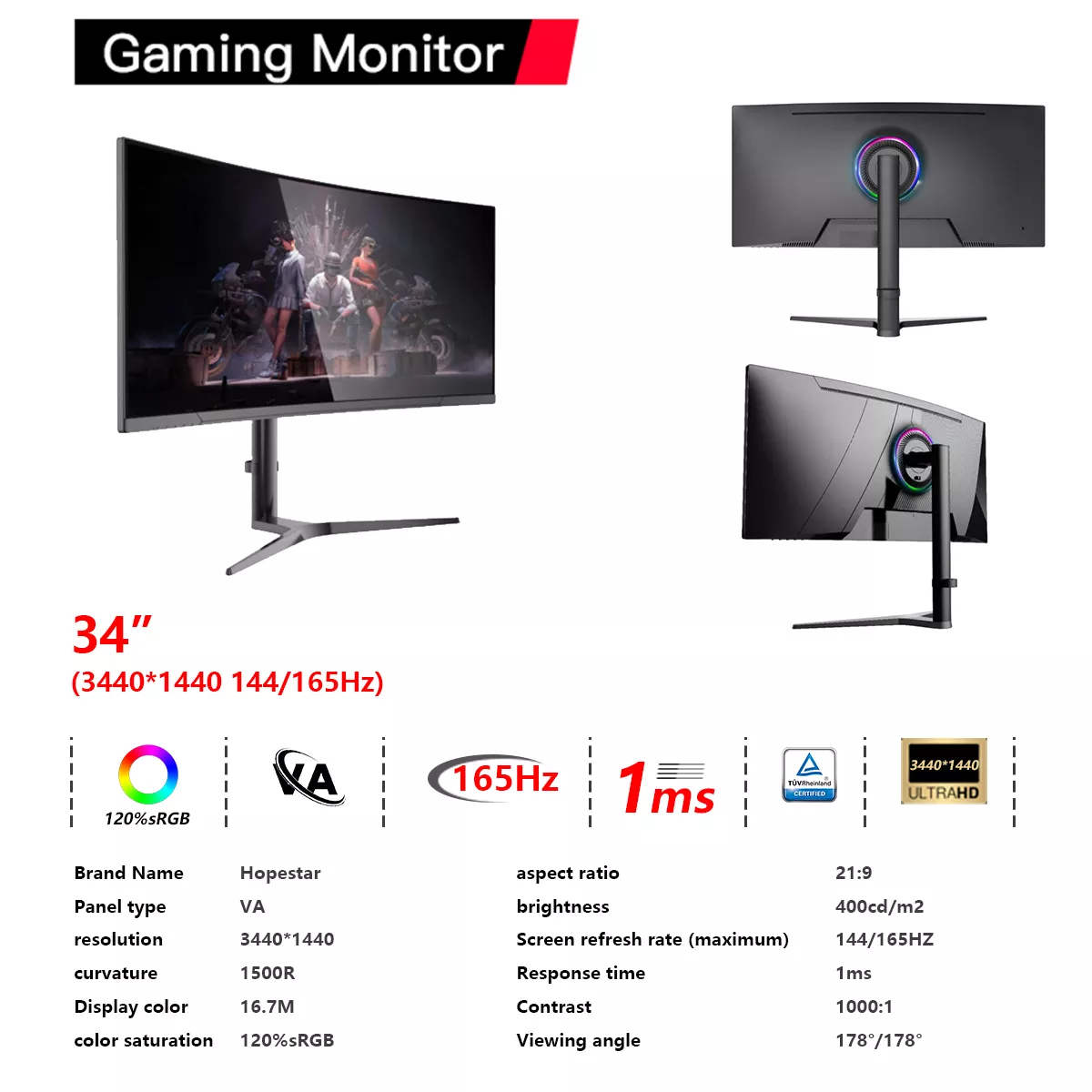 Custom gaming monitor, support OEM/ODM