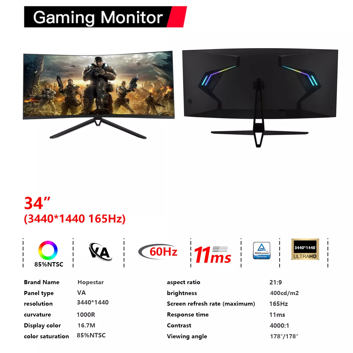 Custom gaming monitor, support OEM/ODM