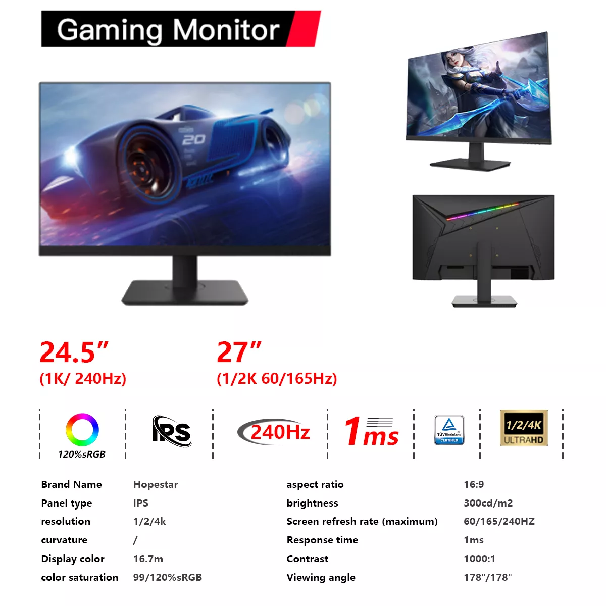 Custom gaming monitor, support OEM/ODM