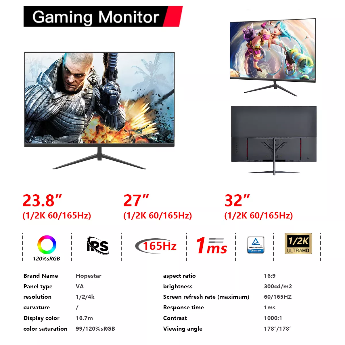 Custom gaming monitor, support OEM/ODM