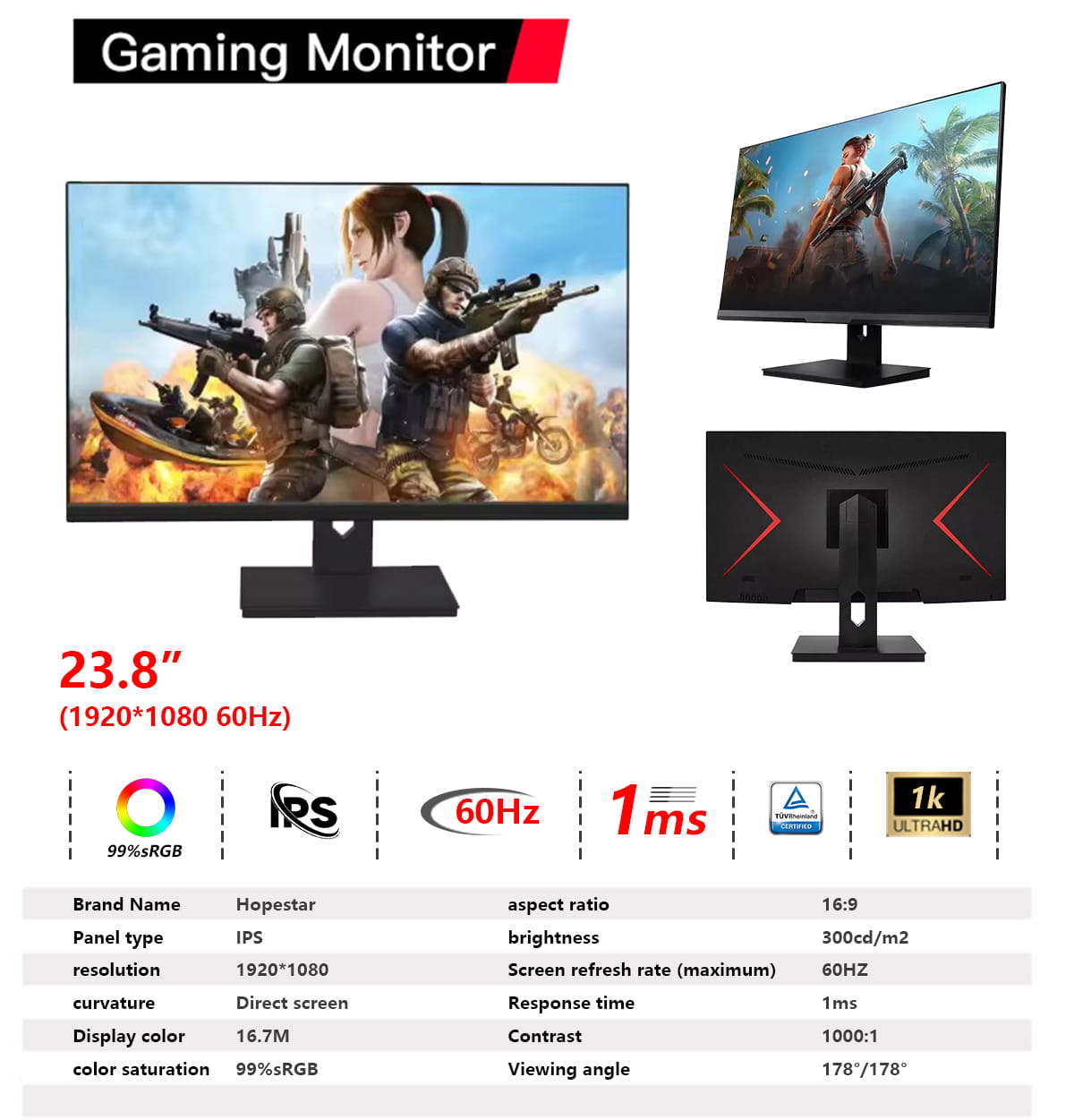 Custom gaming monitor, support OEM/ODM