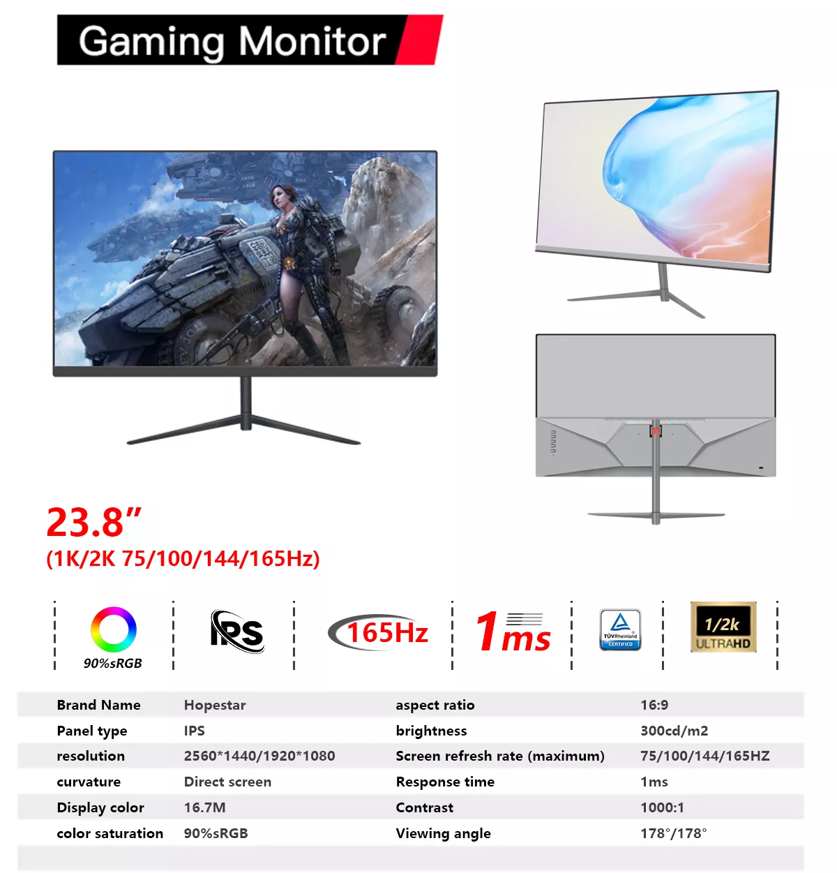 Custom gaming monitor, support OEM/ODM