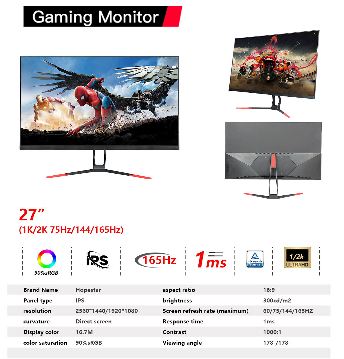 Custom gaming monitor, support OEM/ODM