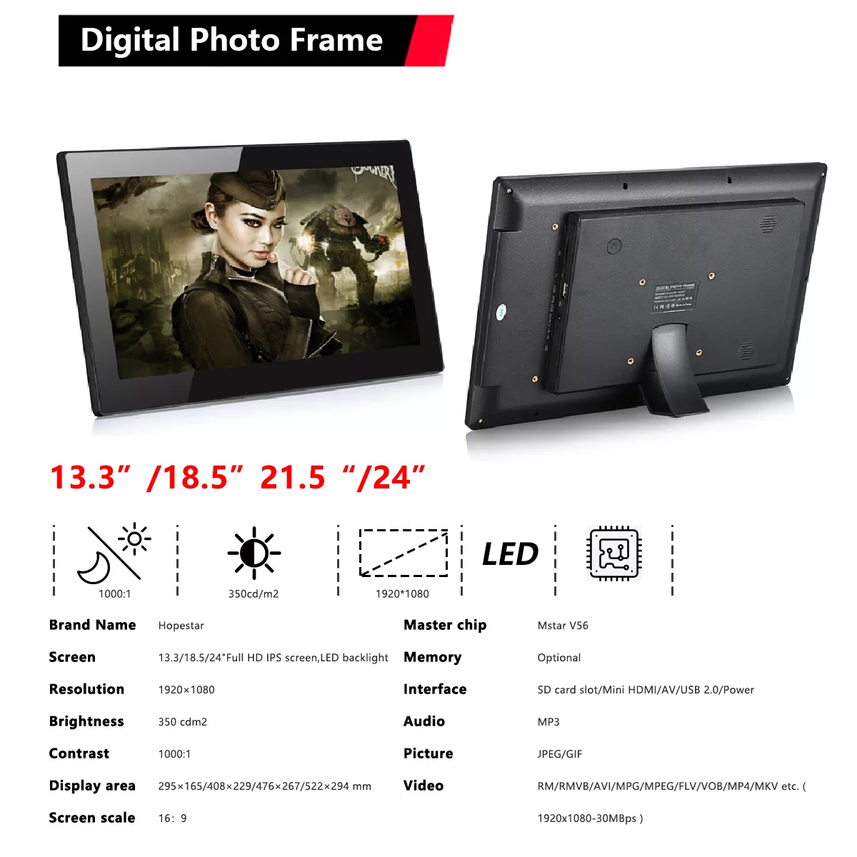 Digital Photo Frame source factory, support OEM/ODM