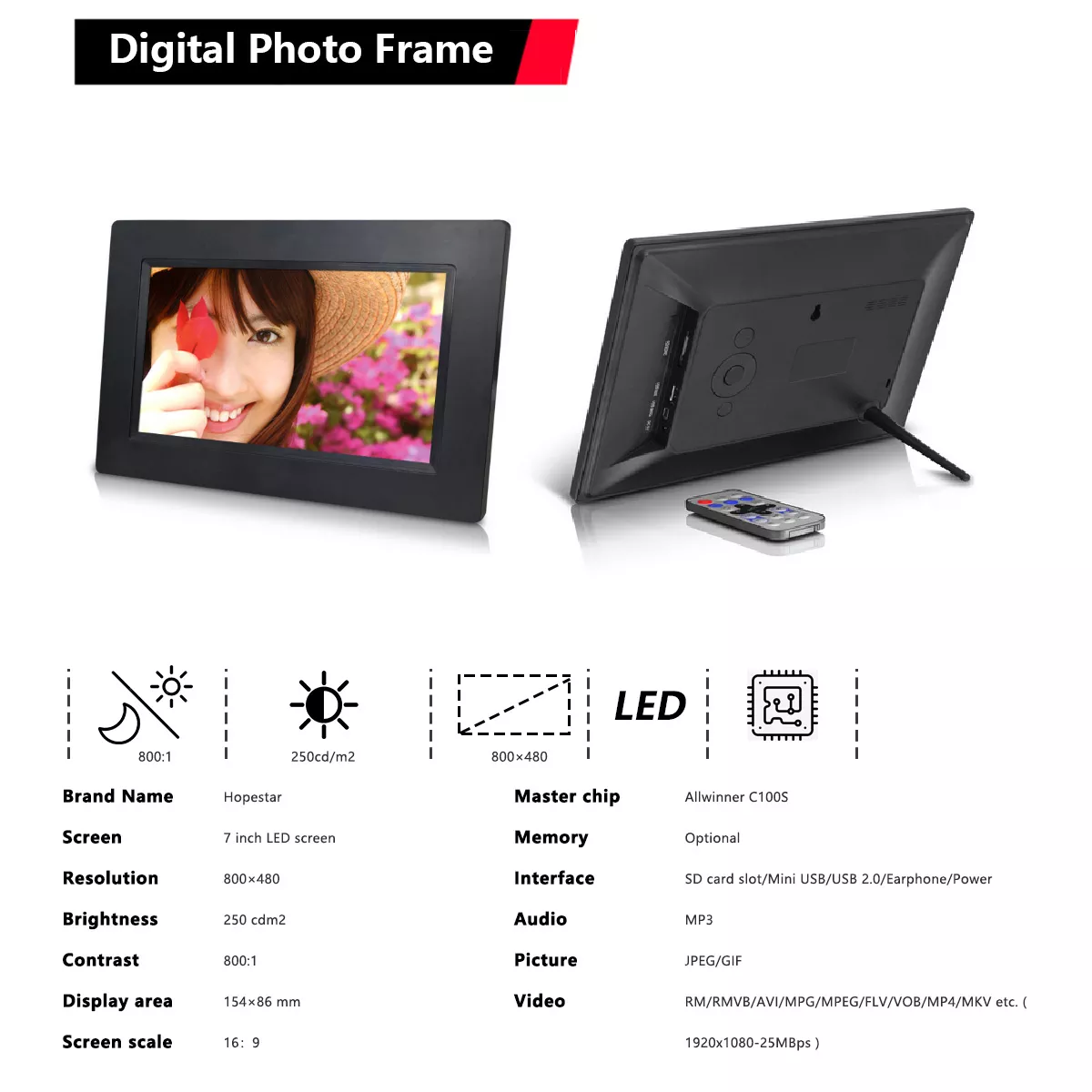 Digital Photo Frame source factory, support OEM/ODM