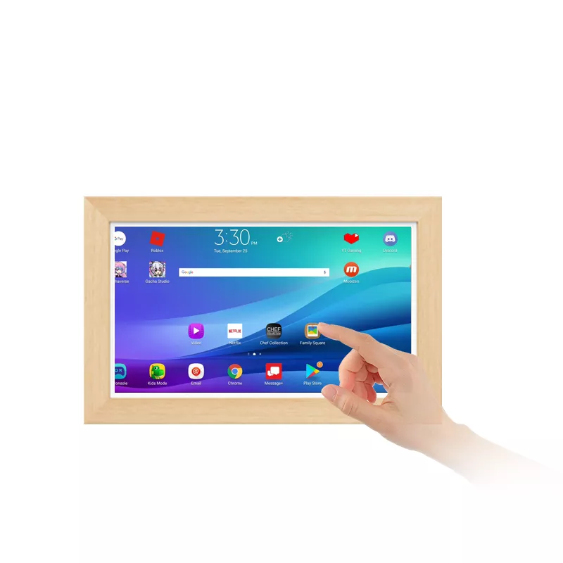 Wall Mounted 15.6 Inch 1080p Wooden Frame Touch Digital Signage Android Tablet Source Factory